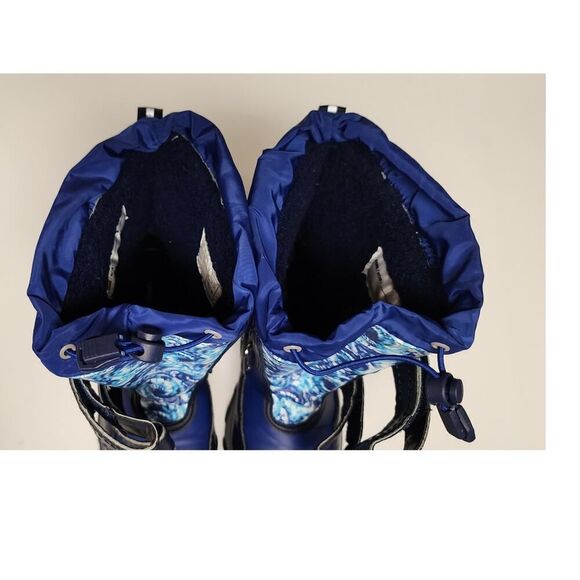 Lands End Kids Flurry Insulated Girls Winter Boots Snow 2M Color Blue/White - Picture 2 of 9